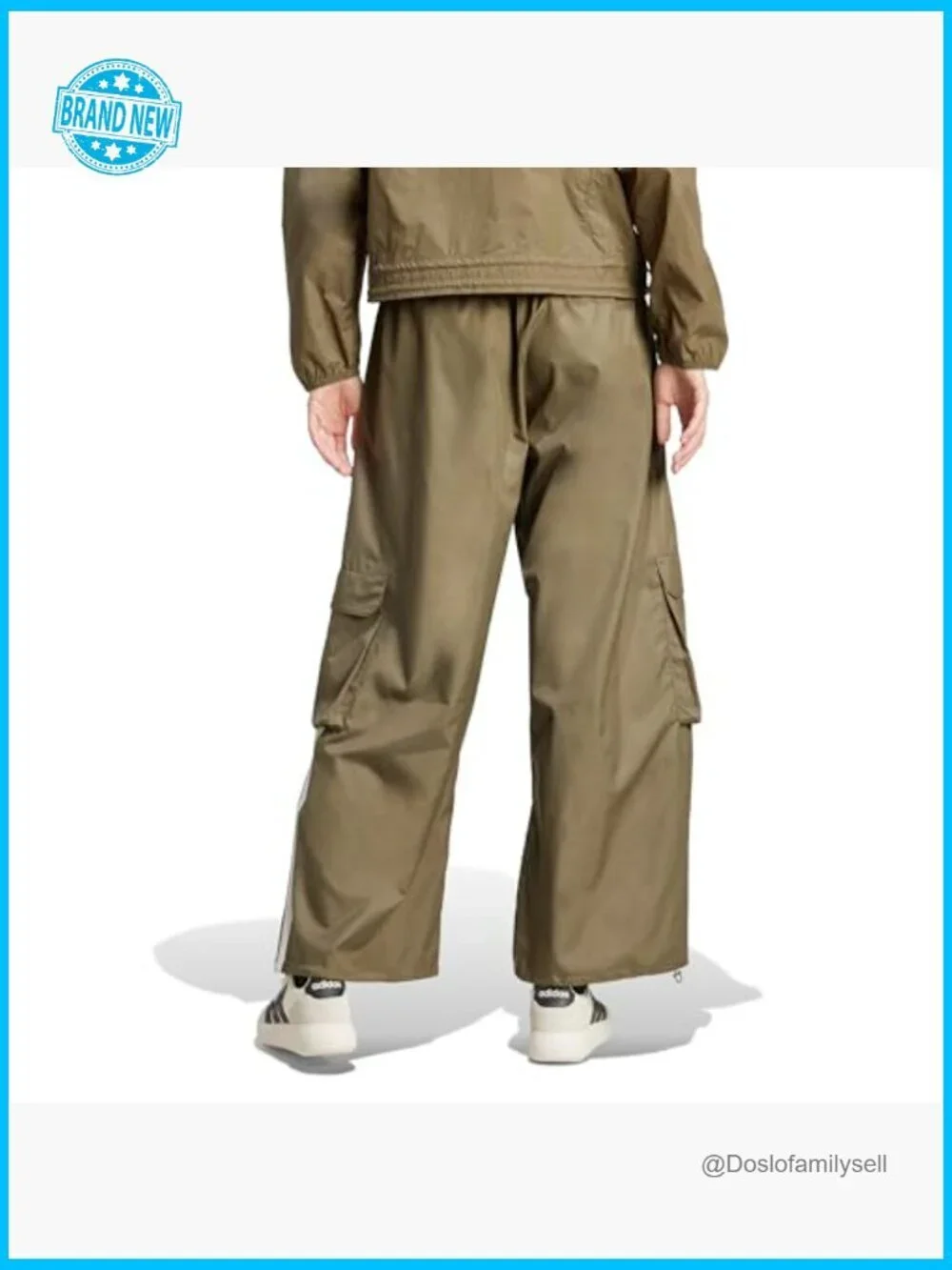 Utility Woven Cargo Pants Loose Fit Mid Rise Cuffed Pull-On Track Pants
